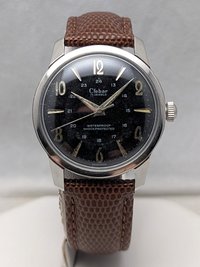 1960s Clebar 24 Hour Black Dial Watch