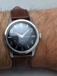1960s Clebar 24 Hour Black Dial Watch
