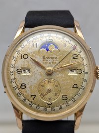 1948 Banner Datofix Triple Calendar Watch with Moon Phase