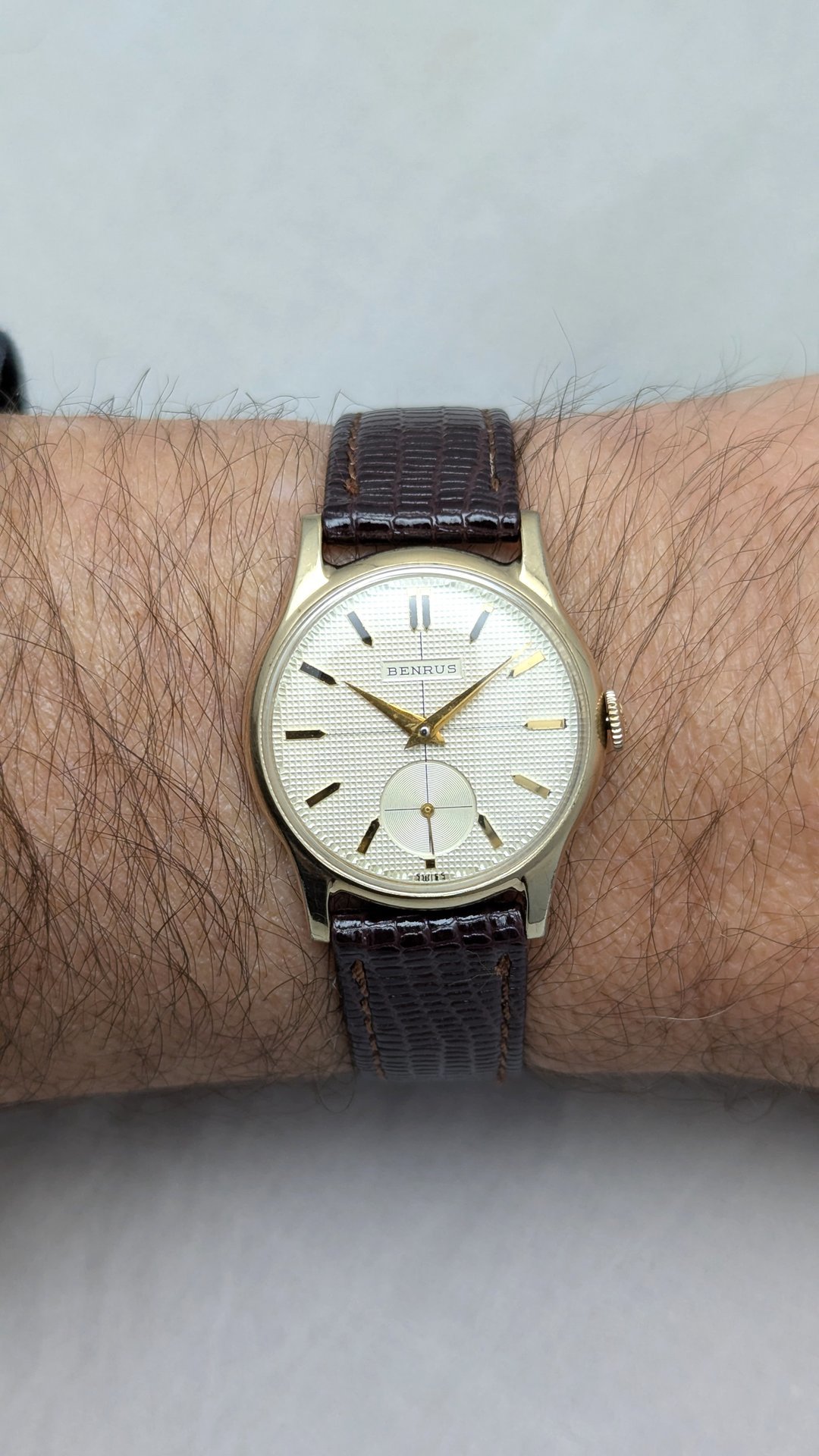 1960's Benrus Waffle Dial Watch