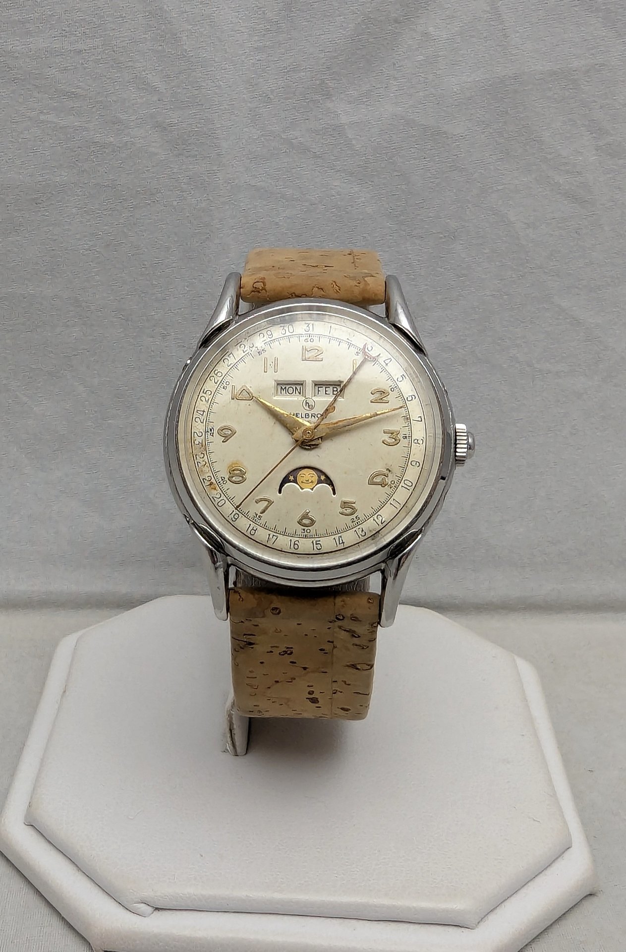 1950's Helbros Triple Calendar Watch with Moon Phase