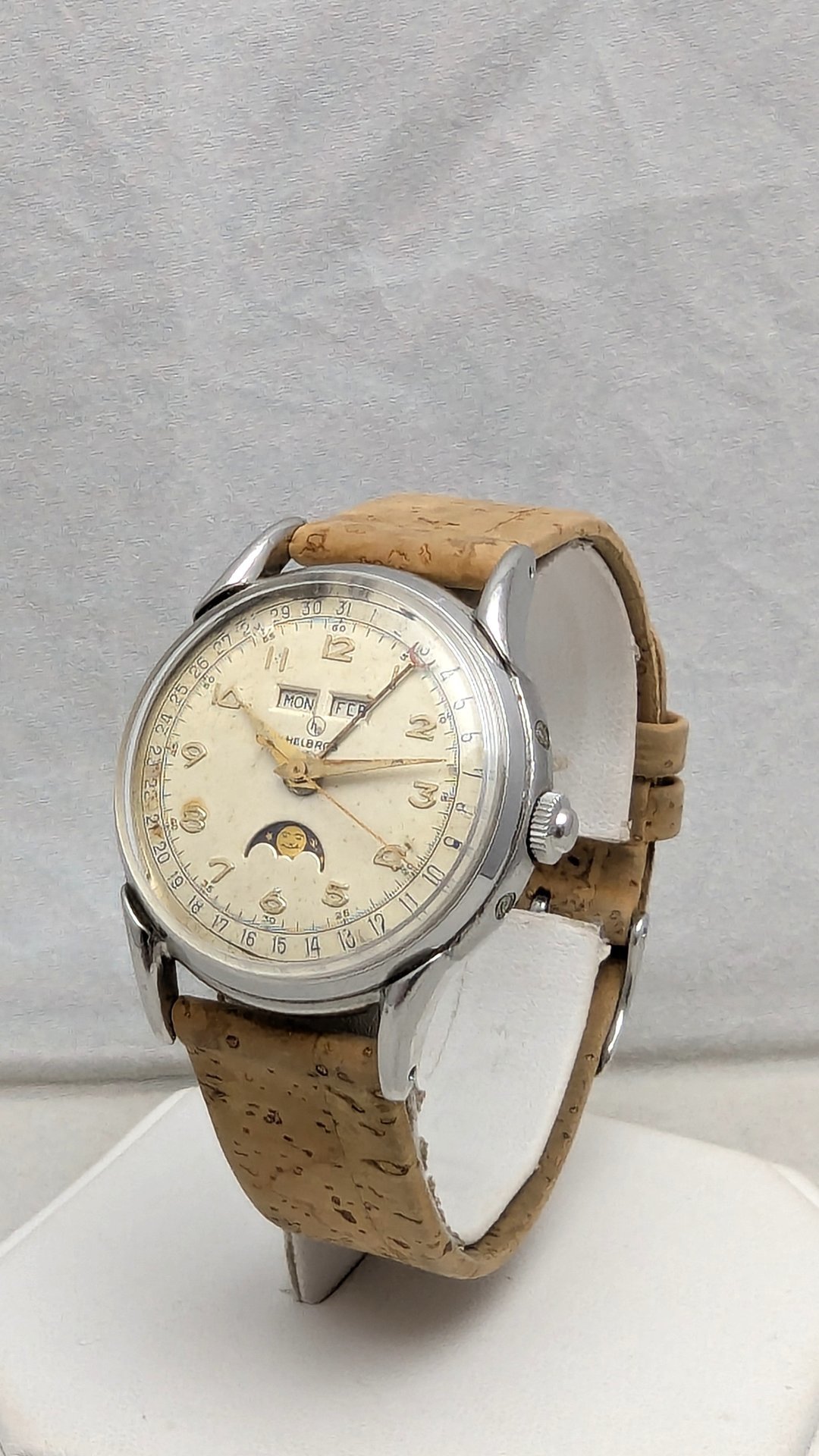 1950's Helbros Triple Calendar Watch with Moon Phase