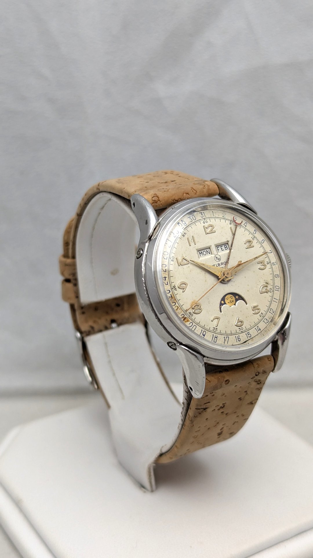 1950's Helbros Triple Calendar Watch with Moon Phase