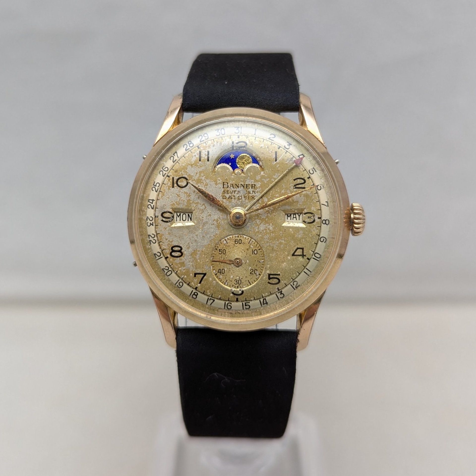 1948 Banner Datofix Triple Calendar Watch with Moon Phase