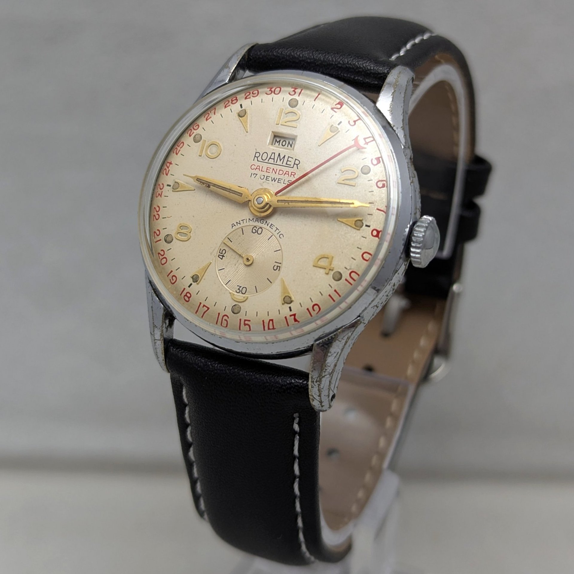 1952 Roamer Pointer Calendar Watch