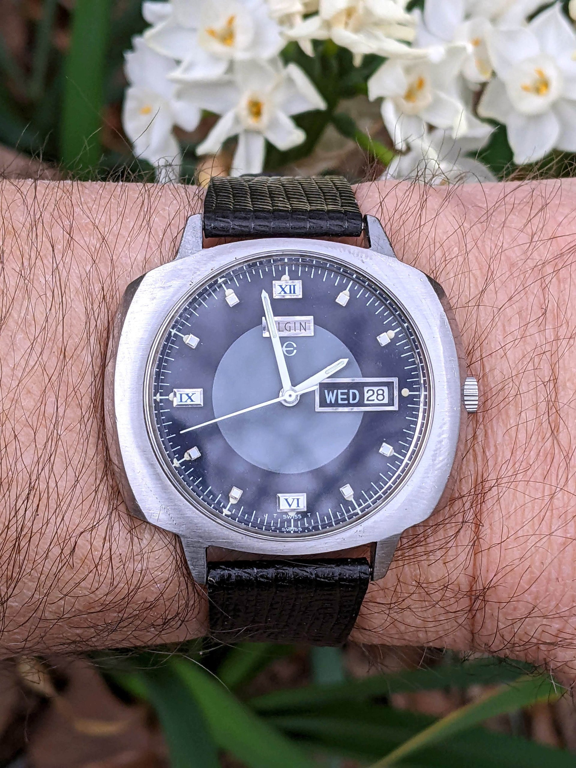 1970s Elgin Blue Dial Watch
