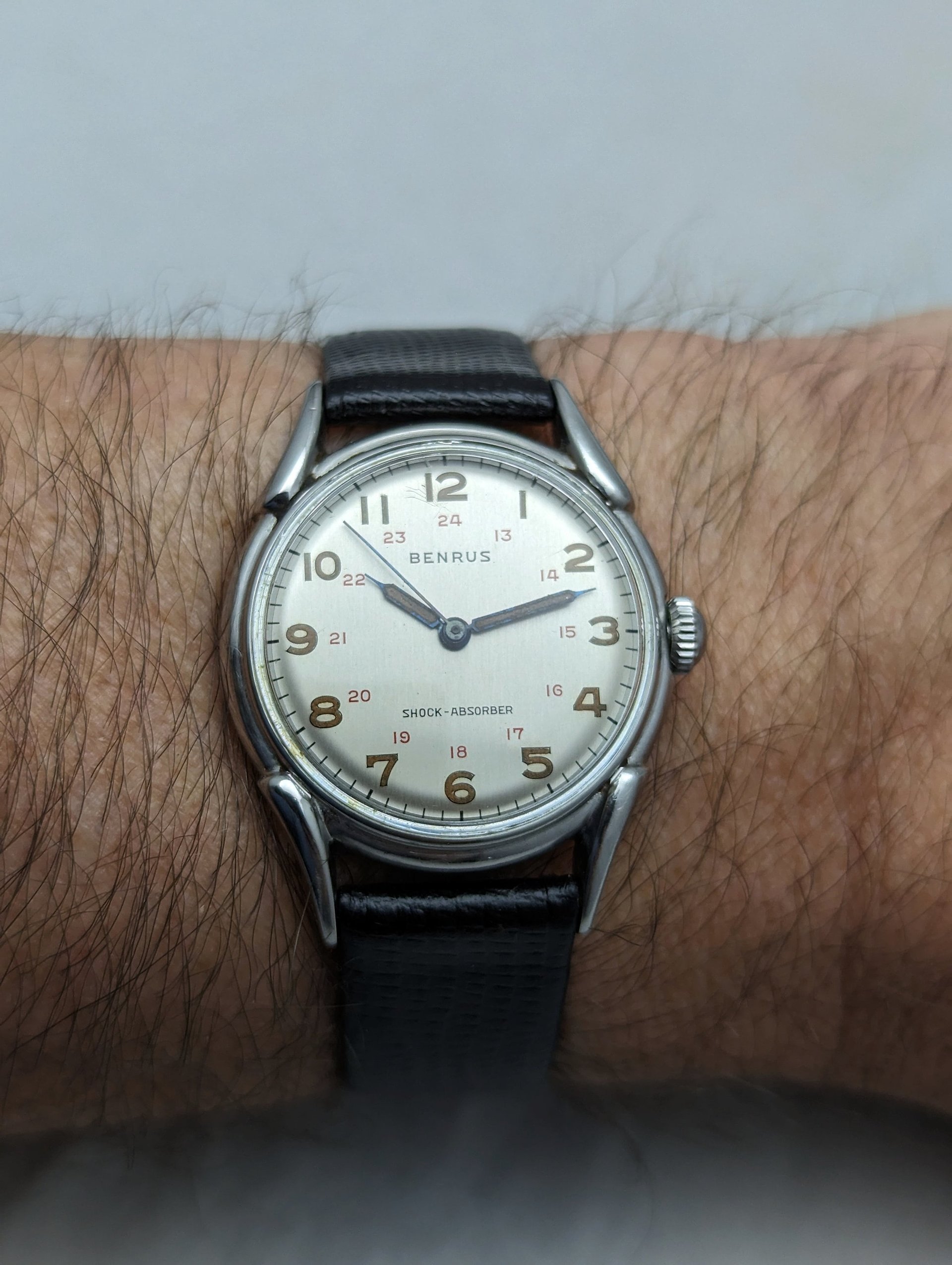1950s Benrus 24 Hour Steel Watch