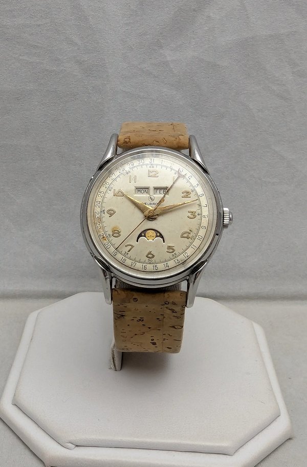 1950's Helbros Triple Calendar Watch with Moon Phase