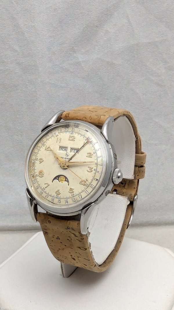 1950's Helbros Triple Calendar Watch with Moon Phase