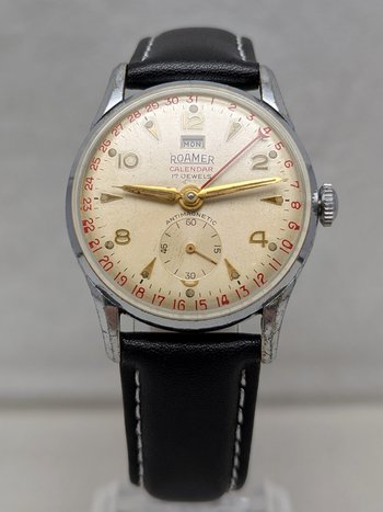 1952 Roamer Pointer Calendar Watch