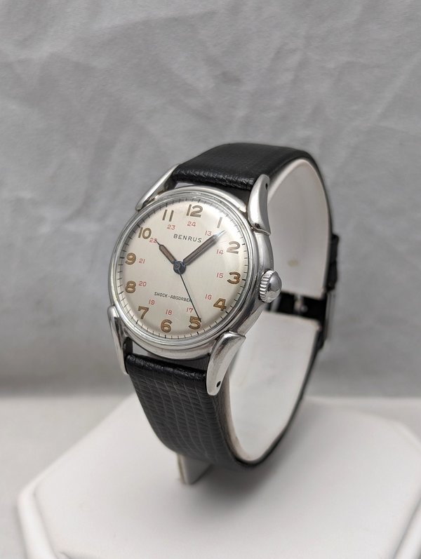 1950s Benrus 24 Hour Steel Watch